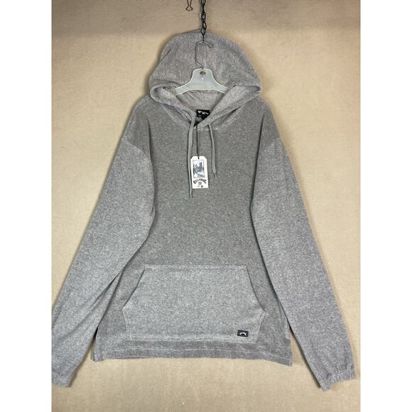 Billabong Hoodie Mens L Gray Flecker‎ Diego Solid Pockets Fleece Pullover Sweat - Picture 1 of 12